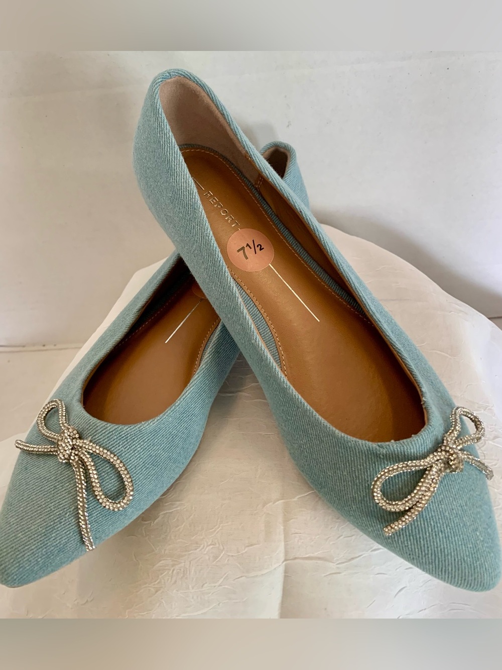 Women's Embellished Bow Detail Ballet Flats
